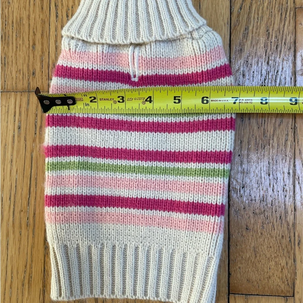 Dog Sweater Striped Chunky-knit Turtleneck Ribbed Cozy Winter Soft Size Small